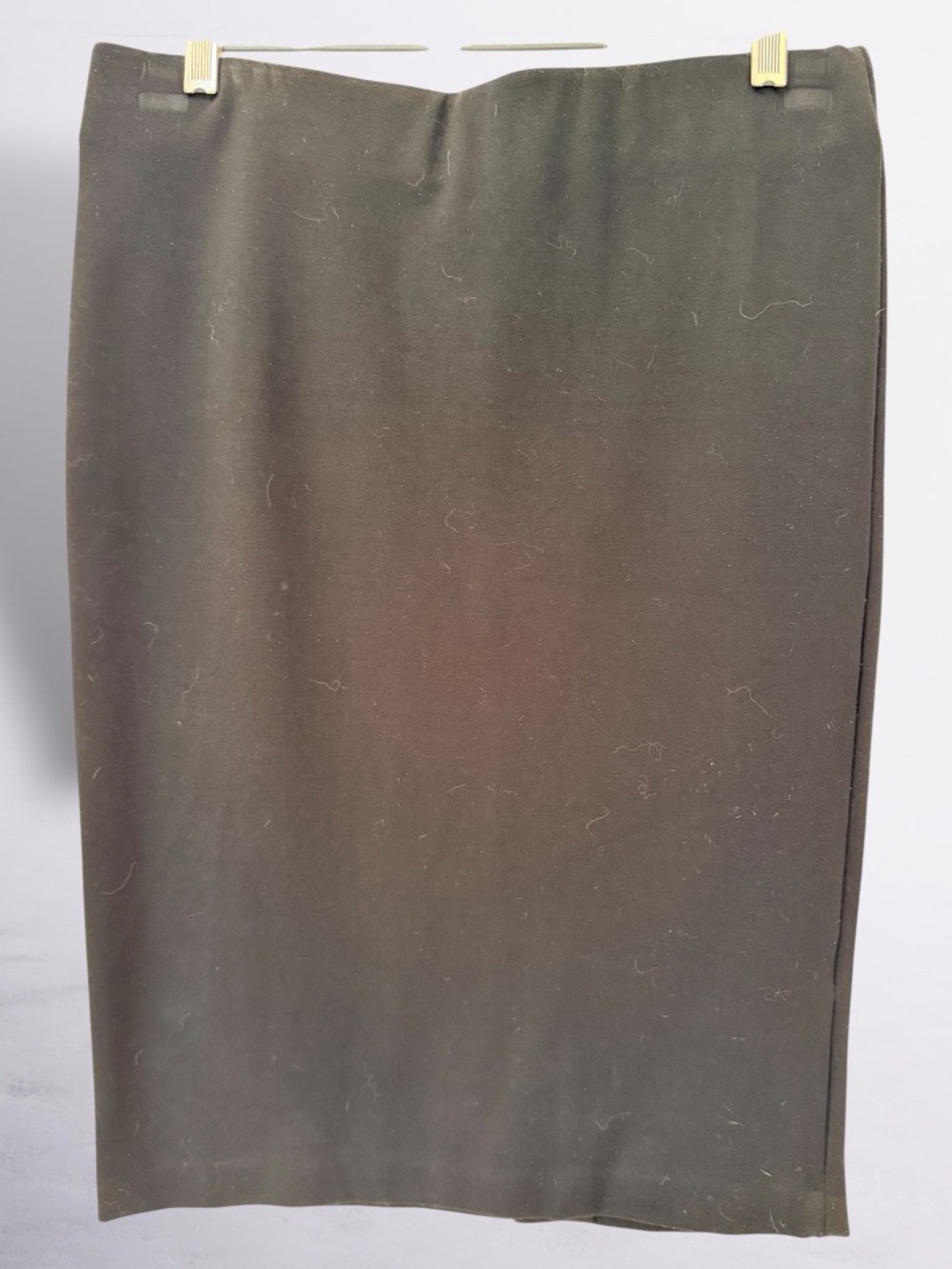 ECI New York Heavy Stretch Black Pencil Pull On Skirt, Smooth Flat Front, Sz M